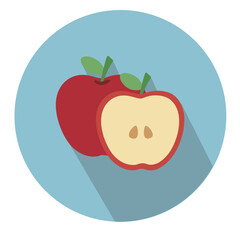 Apple circle icon with drop shadow