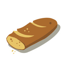 Baguette bread isometric