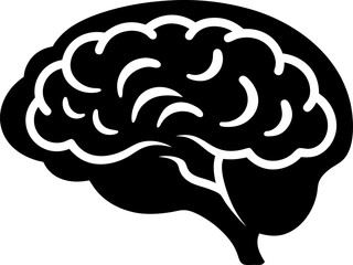 A Human Brain Profile Detailed Clean Silhouette