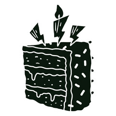 Cake with lit candles t-shirt design