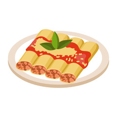 Cannelloni food illustration