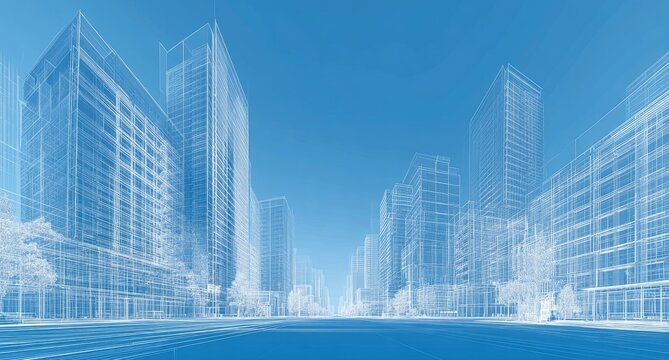 Cityscape architectural sketch - Powered by Adobe