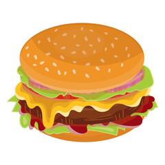 Cheeseburger flat icon