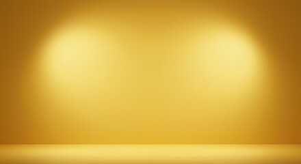 Golden Studio Backdrop with Dual Spotlight Illumination and Soft Gradient.