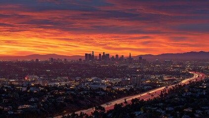 Fototapeta premium City skyline at sunrise (1)