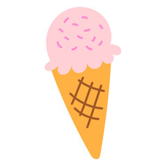 Cone of strawberry ice-cream