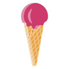 Cone strawberry ice cream