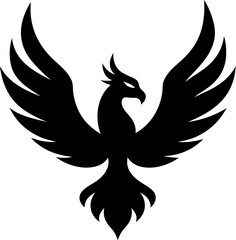 Fototapeta premium A Phoenix Rising from Ashes Simple Graphic Symbol