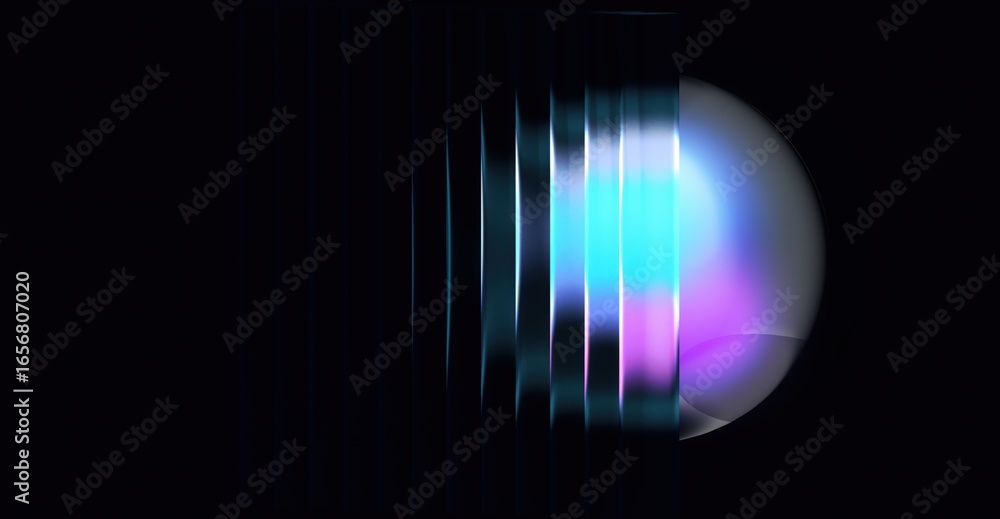 Poster abstract light effect: a visually striking composition featuring a sphere emitting an artistic glow 