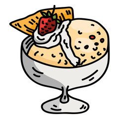 Cup bowl glass ice cream flat