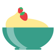 Cup bowl strawberry flat