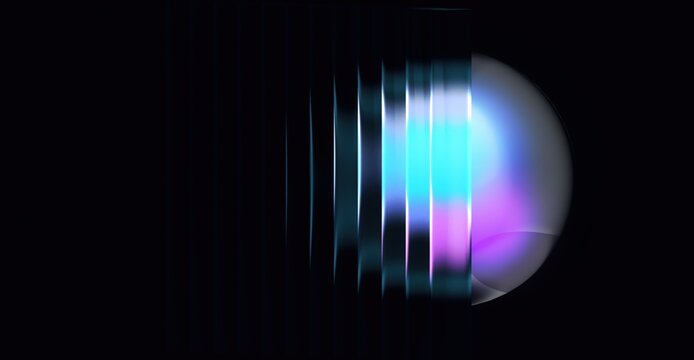 Abstract Light Effect: A visually striking composition featuring a sphere emitting an artistic glow and dynamic light
