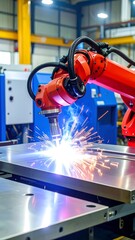 Robotic welding in a factory