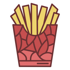 French fries fast food polygonal