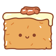 Happy carrot cake cartoon