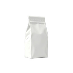 Blank white food packaging bag mockup.