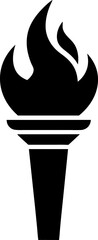 Ancient Torch Icon Silhouette Vector Illustration