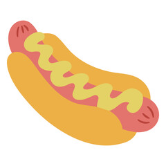 Hot dog with mustard design