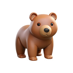 Naklejka premium Bear Animal 3D Transparent Background Image