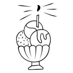 Ice cream scoop stroke mid century