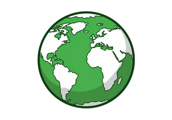 Obraz premium Pixel Art Globe: Green Earth Illustration