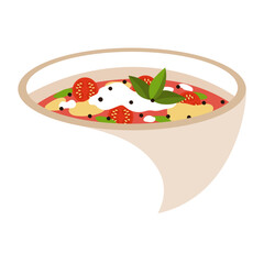 Minestrone soup food illustration