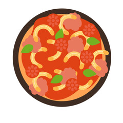 Pasta macaroni dish flat