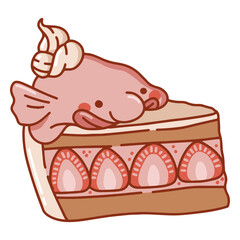 Piece of cake with a fish on it