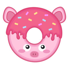Pig donut kawaii