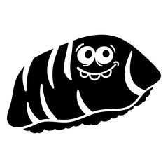 Playful cartoon sushi design with a smiling face