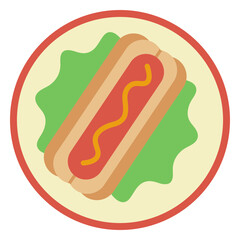 Playful hot dog illustration with vibrant colors