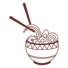 Ramen japanese food and chopsticks