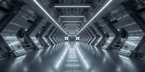 Minimalistic technology lab, Modern cybersecurity command center with multi-tiered digital displays