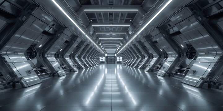 Minimalistic technology lab, Modern cybersecurity command center with multi-tiered digital displays