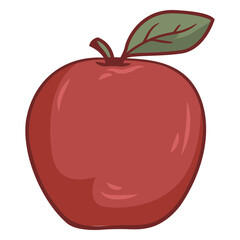Red apple fruit color stroke