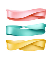 Obraz premium Three abstract, wavy banners in pastel colors