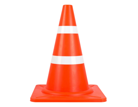  Orange Traffic Safety Cone Isolated on White Background