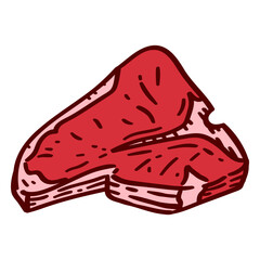 Steak meat color stroke