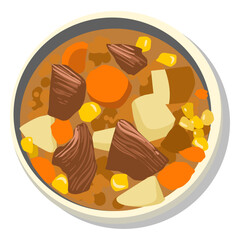 Stew dish illustration