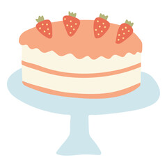 Strawberry cake flat