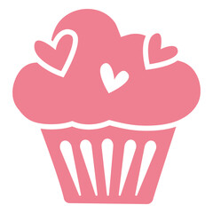 Valentine cupcake pink