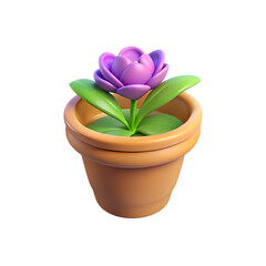 Obraz premium Flower Pot 3D Transparent Background Image