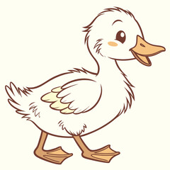 A fun, happy, and cute cartoon chicken character is a perfect illustration for a farm animal vector clip-art