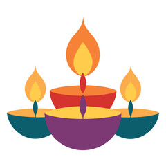 Diwali crackling candles on white background for festive celebrations