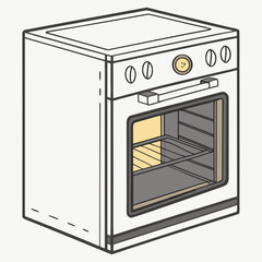 An isolated gas stove with steel burners for domestic cooking appliance