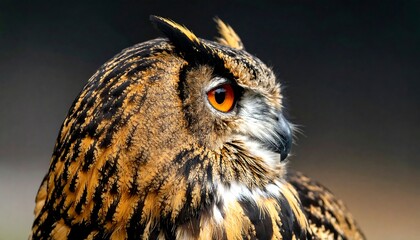 Close-up profile of an owl