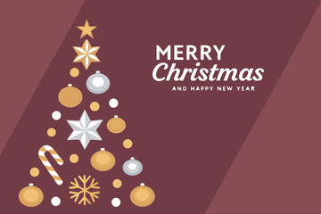 Festive christmas greeting card design with holiday elements