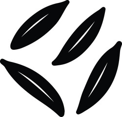 Vector Illustrator Rice Grain Seed Isolated Agriculture Plant Silhouette