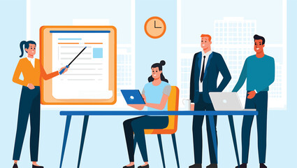 Business Meeting Team Collaboration and Presentation