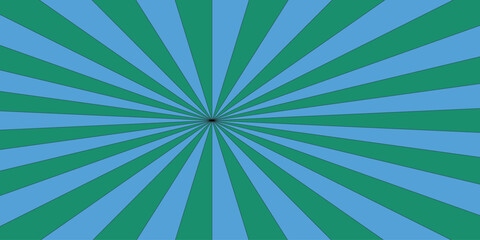 Abstract bold optical illusion background with swirling green and sky blue wavy stripes radiating from the center. Hypnotic swirl radiates symmetrically sense of motion and energy.